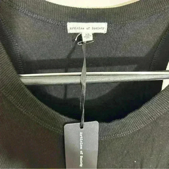 NWT Articles Of Society Luke Tank Dress Black Ribbed Sleeveless Mini Size XS - Picture 3 of 7